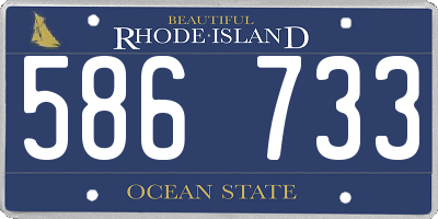 RI license plate 586733
