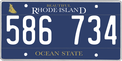 RI license plate 586734