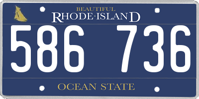 RI license plate 586736