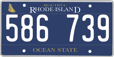 RI license plate 586739