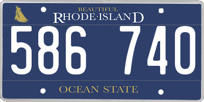 RI license plate 586740