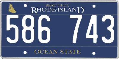 RI license plate 586743