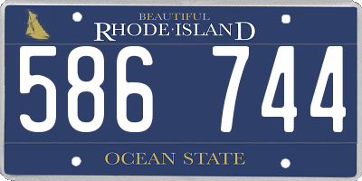 RI license plate 586744