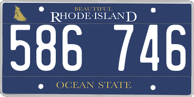 RI license plate 586746