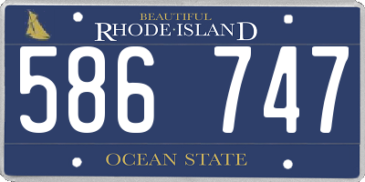 RI license plate 586747