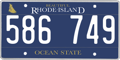 RI license plate 586749