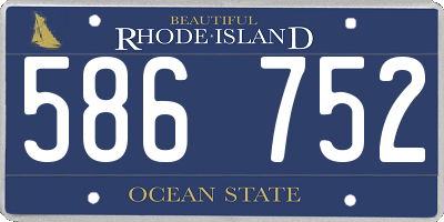 RI license plate 586752