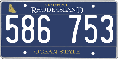 RI license plate 586753
