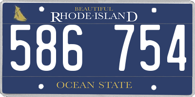 RI license plate 586754