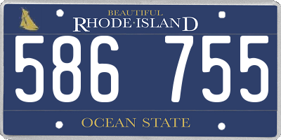 RI license plate 586755