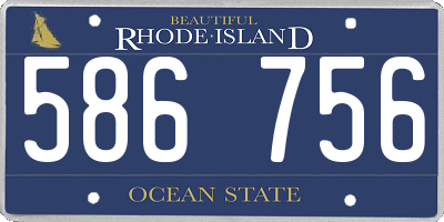 RI license plate 586756