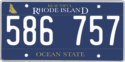 RI license plate 586757