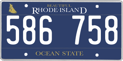 RI license plate 586758