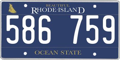 RI license plate 586759