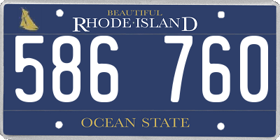 RI license plate 586760
