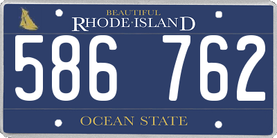 RI license plate 586762