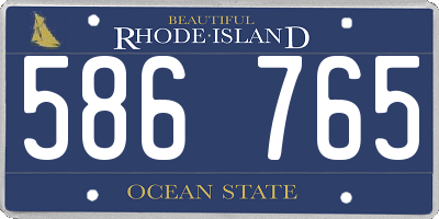 RI license plate 586765