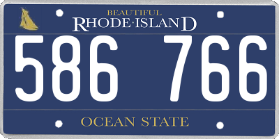 RI license plate 586766