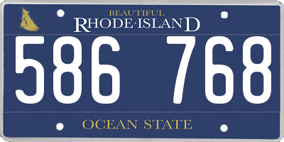 RI license plate 586768