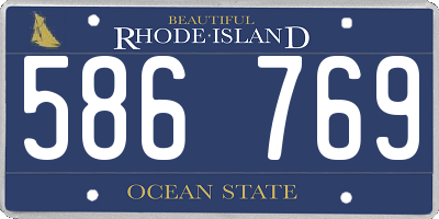 RI license plate 586769