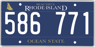 RI license plate 586771