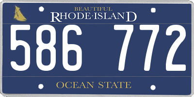 RI license plate 586772