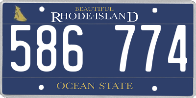 RI license plate 586774