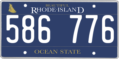 RI license plate 586776