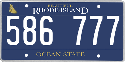 RI license plate 586777