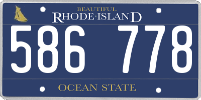 RI license plate 586778