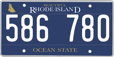 RI license plate 586780