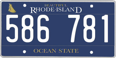 RI license plate 586781