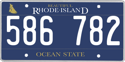 RI license plate 586782