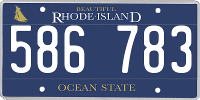 RI license plate 586783