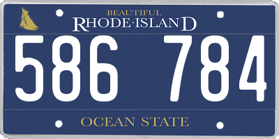 RI license plate 586784