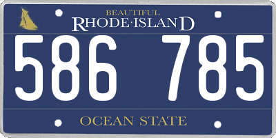 RI license plate 586785