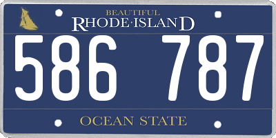 RI license plate 586787