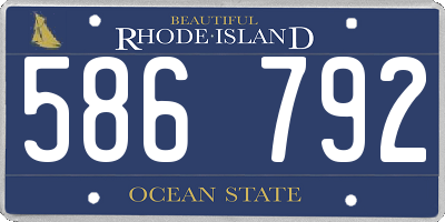 RI license plate 586792