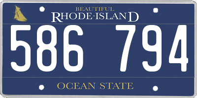 RI license plate 586794