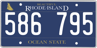 RI license plate 586795