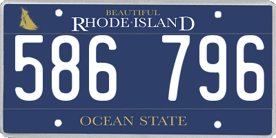 RI license plate 586796