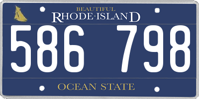 RI license plate 586798