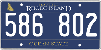 RI license plate 586802