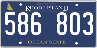 RI license plate 586803