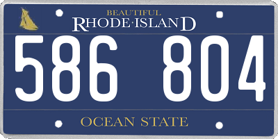 RI license plate 586804