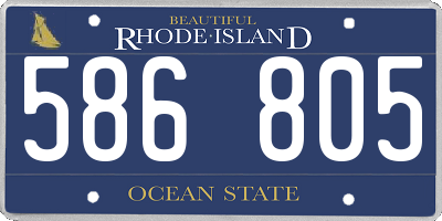 RI license plate 586805