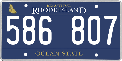 RI license plate 586807
