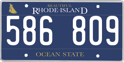 RI license plate 586809