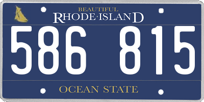 RI license plate 586815