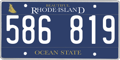 RI license plate 586819